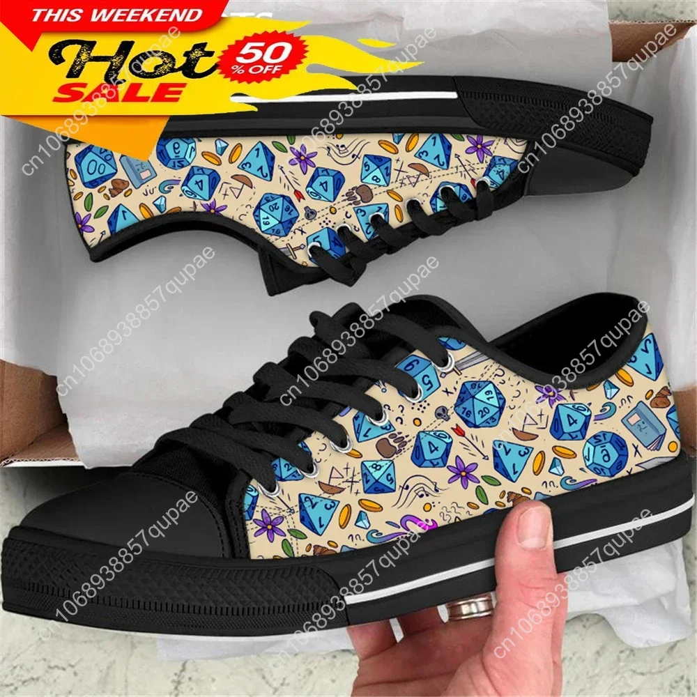 Dice Cartoon Low Top Shoes Men Women Teenager Sneakers Canvas High Quality Sneaker Casual Customized Couple Shoes