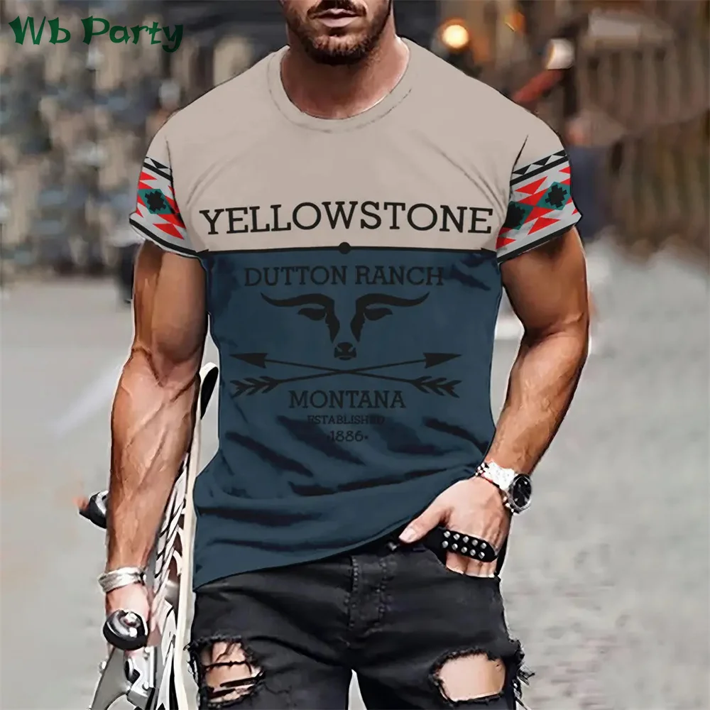 Nomadic Style Print T shirt Men Casual Short Sleeve Tee Animal 3D Print Men's Clothing Street Sportshirt Graphic T shirts Tops