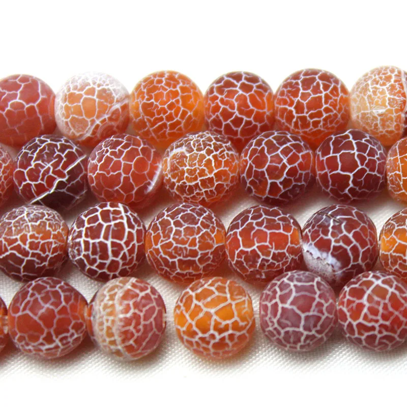 Natural Stone Beads Red Weathered Agates Loose Round Beads For Jewelry Making DIY Bracelet Necklace 4 6 8 10 12mm