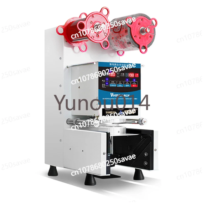 Full Automatic Cup Sealing Machine, Plastic Sealer, Paper Cup Milk Tea Food Sealer, Electric Bubble Tea Film, English Version