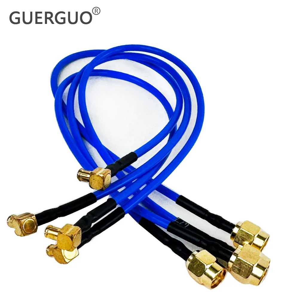 SMA Male to MMCX Male90° RF Coax Semi-flexible RG405 Cable Jumper Pigtail WIFI Router Antenna Extension Cable RF Coaxial Adapter