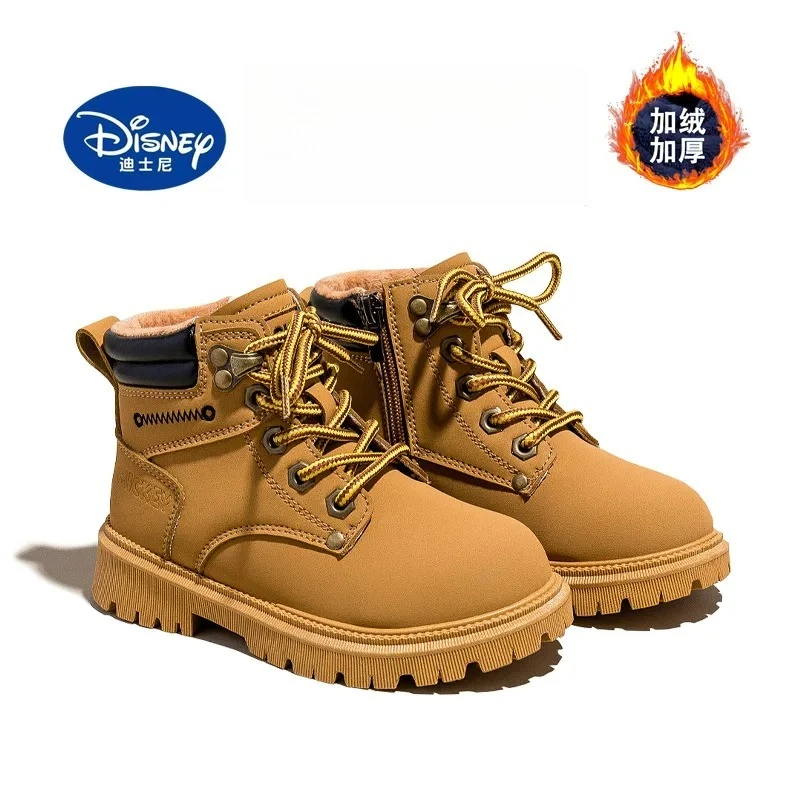 

Disney Kids' Fleece Boots 2025 Winter - Warm Yellow Boots for Boys/Girls, Short Style for Cold Weather