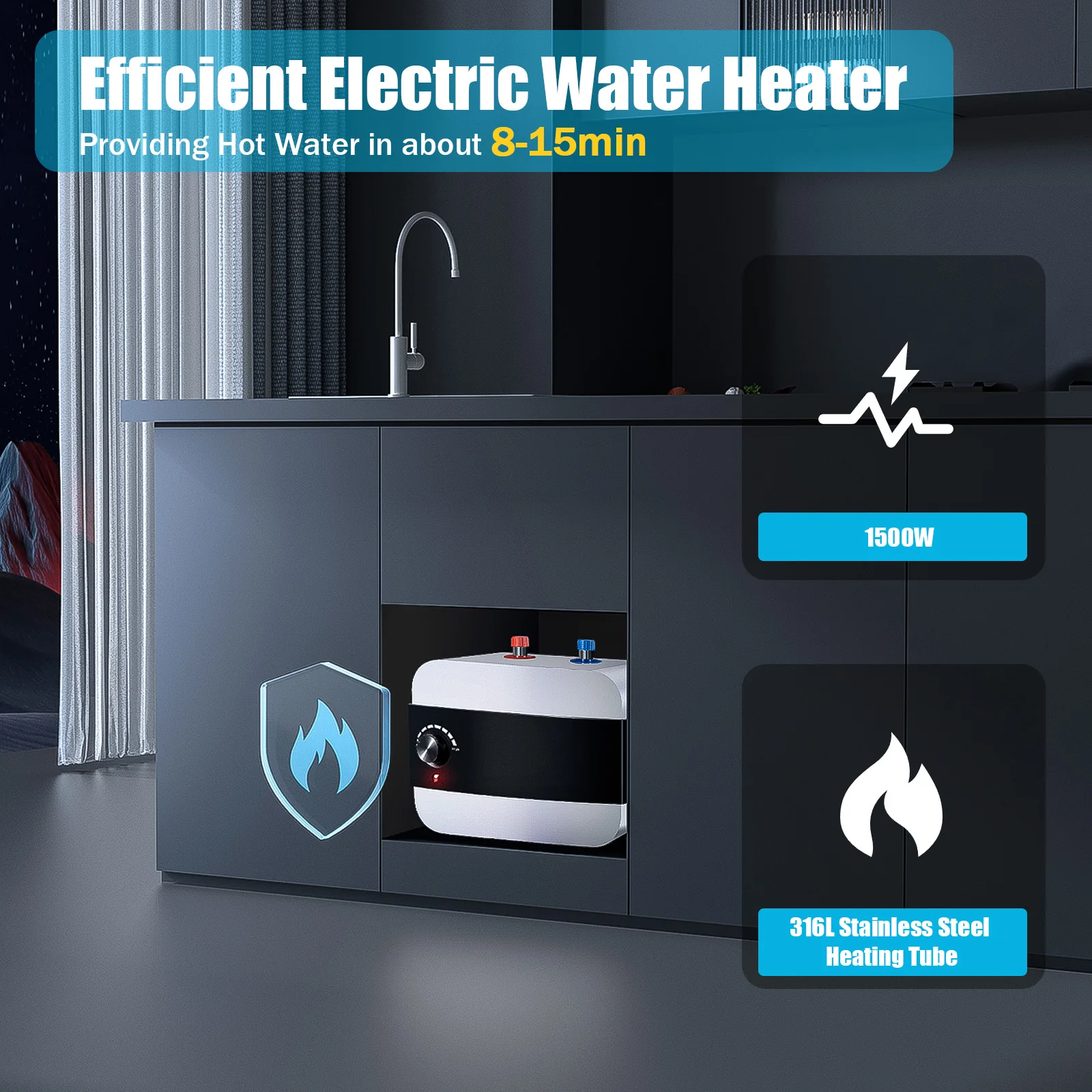 chauffe-eau instantané électrique – vue détaillée