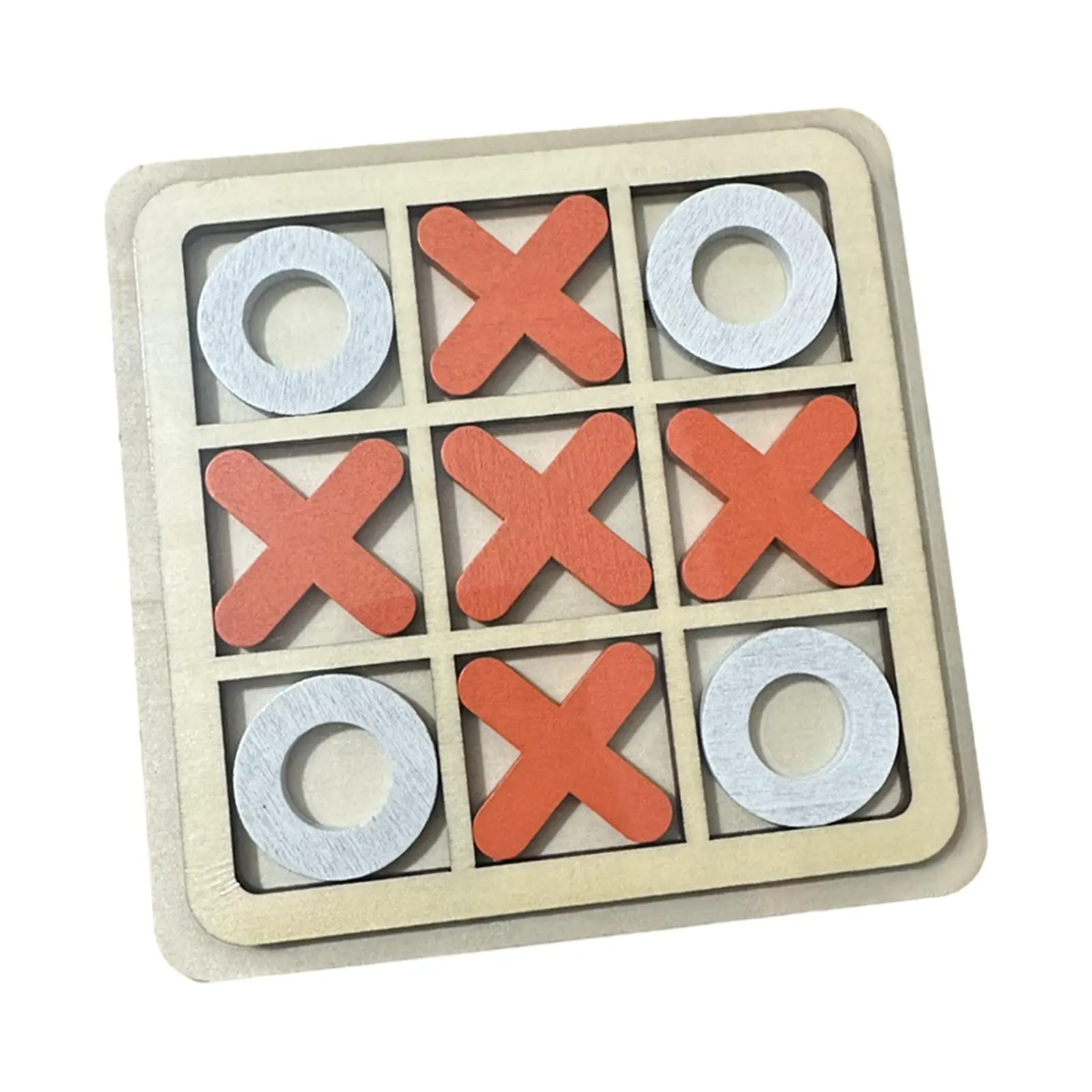 Tic TAC Toe Wooden Board Game Family Games Educational Puzzle Board for Kids