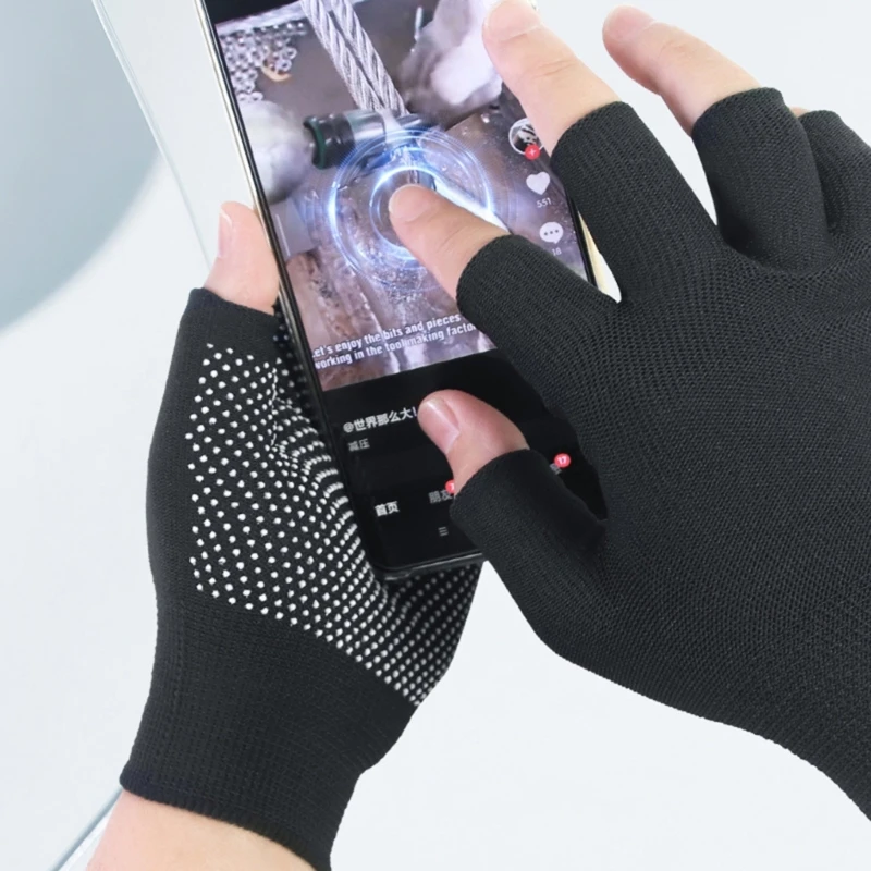 K0EA Pack of 10 Fingerless Antislip Nylon Gloves for Enhancing Grip and Durability Work Use
