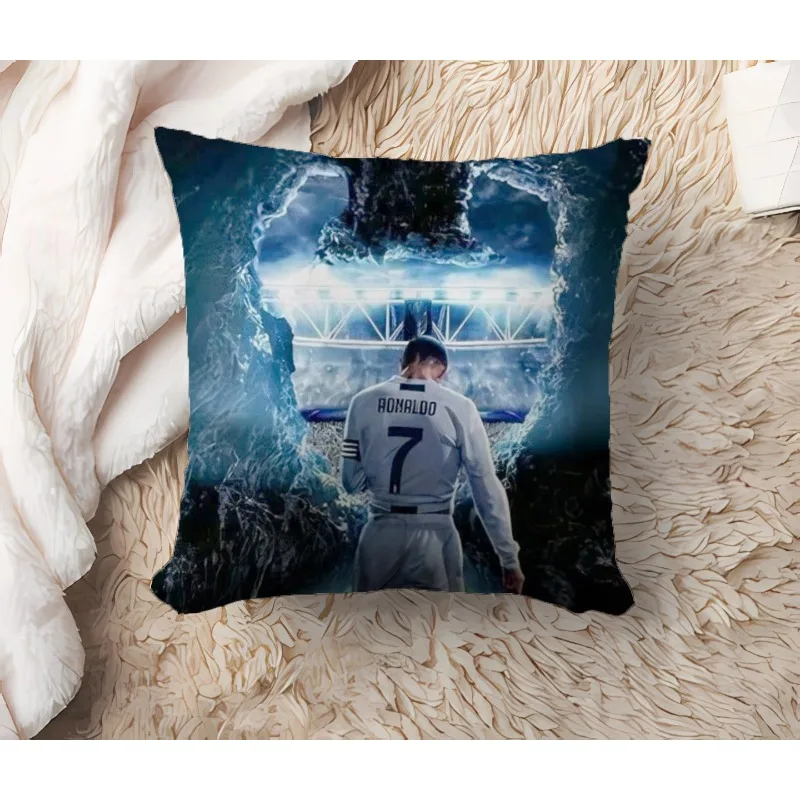 Football Star CR7 Pillowcase Ronaldos Cartoon Throw Cushion Cover Pillowslip ForLiving Room Sofa Home Decor Men Birthday Gifts