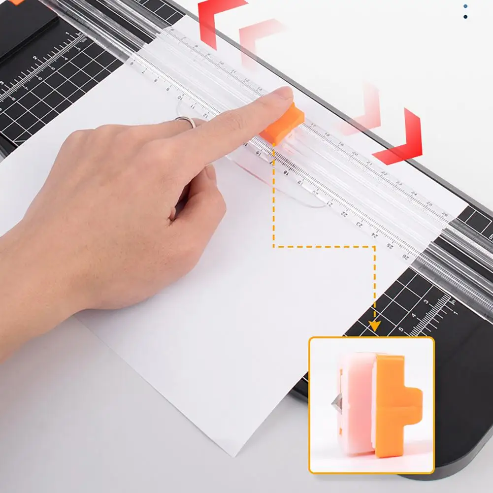 Paper Trimmer Scrapbooking Tool With Automatic Safety Protection Side Ruler Bidirectional Sharp Blade Paper Slicer Student Safe