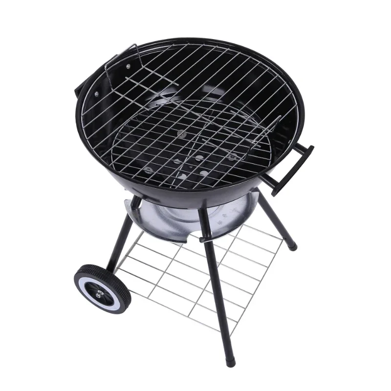 Metal 17'' Charcoal BBQ Grill Pit Outdoor Camping Cooker Bars Backyard Barbecue Tools Kitchen Cooking Tools BBQ Accessories