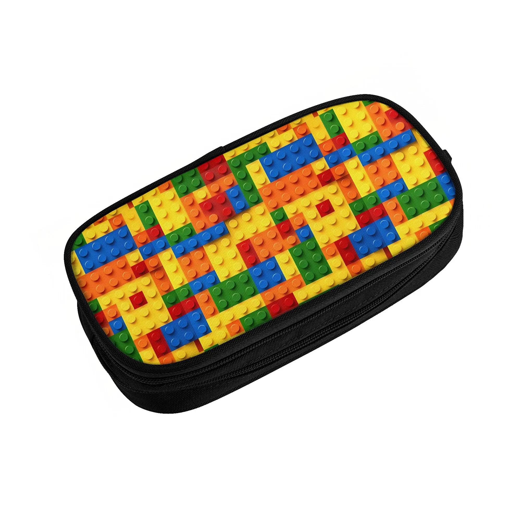 Cute Fun Games Blocks Construction Pencil Case Colorful Building Pencilcases Pen Large Storage Bags School Supplies Stationery