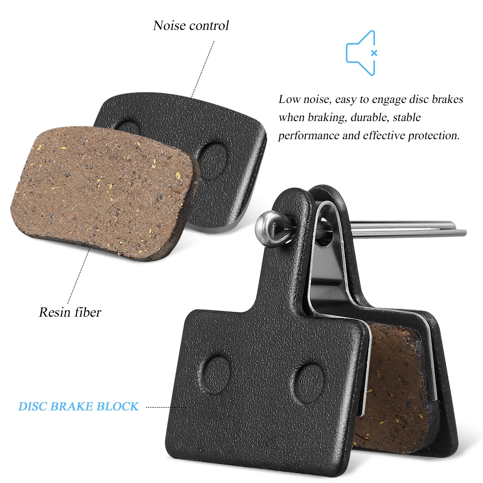 

Bike Disc Brake Pad Heat Resistant Lightweight Durable Cycling Brake Block For Mountain Road Bike Silent Replacement