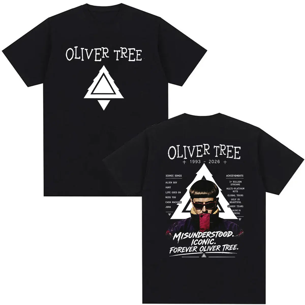 Oliver Tree Misunderstood Iconic Forever 1993-2026 Merch T Shirts Men's Vintage Fashion Oversized 100% Cotton T-shirt Streetwear