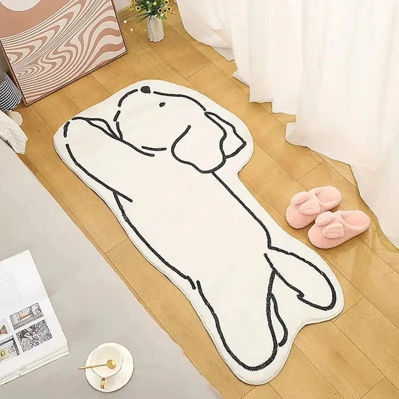 

Ins Creative Cat Rug Irregular Cartoon Carpet for Living Room Bedroom Non-slip Bedside Area Cute Soft Floor Mat Decor