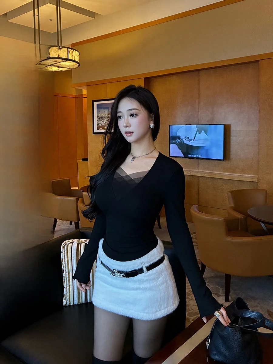 

Пышная бархатная юбка-карандаш А-силуэта для полных девушек, сексуальная, средней длины, с завышенной талией, из полиэфирного волокна