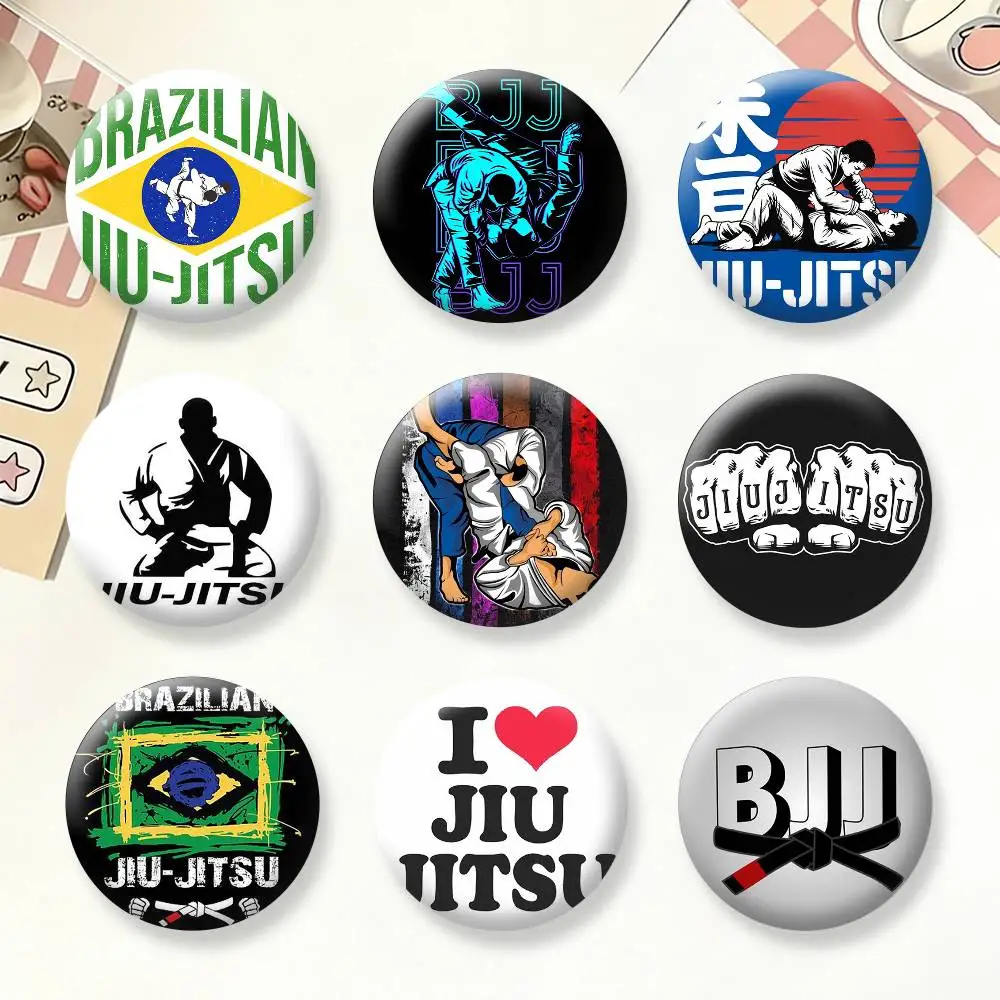 

BJJ Brazilian Jiu Jitsu Button Pins Backpack Clothing Decor Brooch Badge Jewelry Gifts for Kids