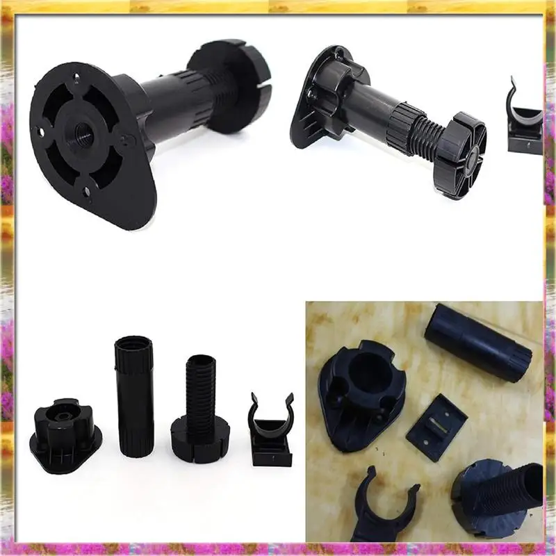 ABSU 12-pack zwarte kast stelpoten meubelpoten verstelbaar van 3-7/8 inch tot 5-1/8 inch, voor meubels, kasten