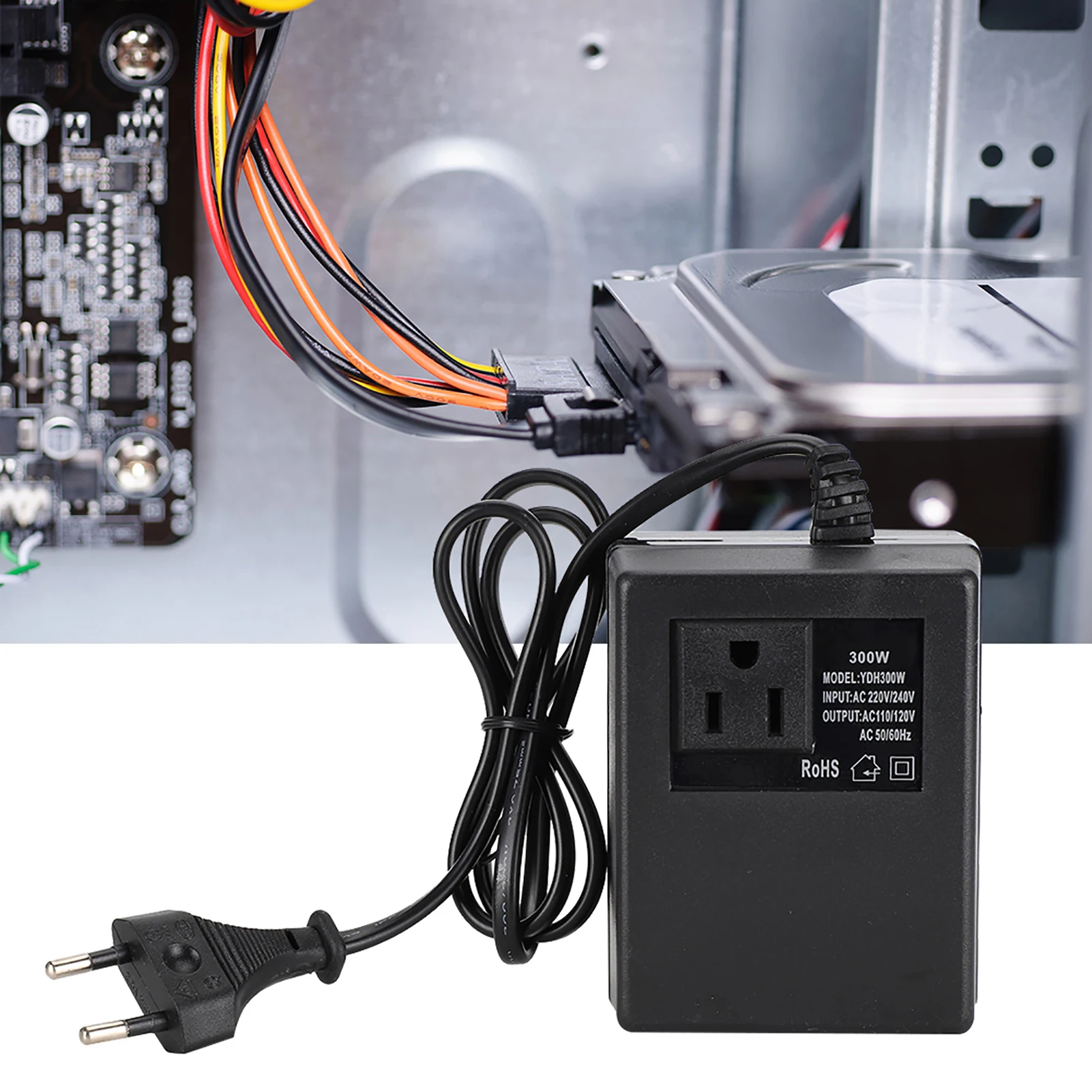 300W Power Transformer Voltage Converter AC 220V to 110V EU Plug Adapter