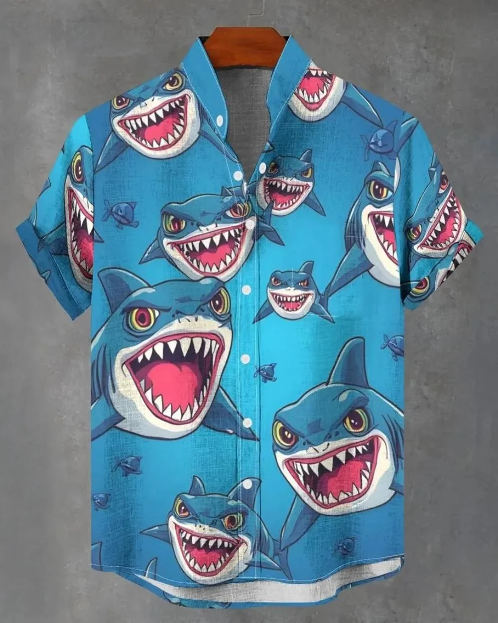 2025, neue, beliebte, heiß verkaufte Fierce Beast-Freizeit-Leinen-Kurzarmhemd für Herren, modisches Button-Up-Top für Herren