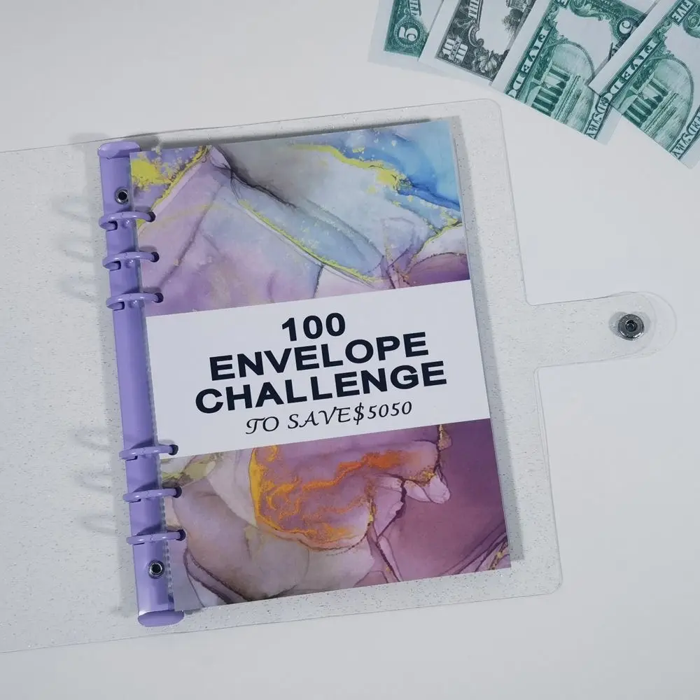 PVC 100 Envelopes Money Saving Challeng Challenge Binder Save Money Mini Binder Savings Challenge Reusable