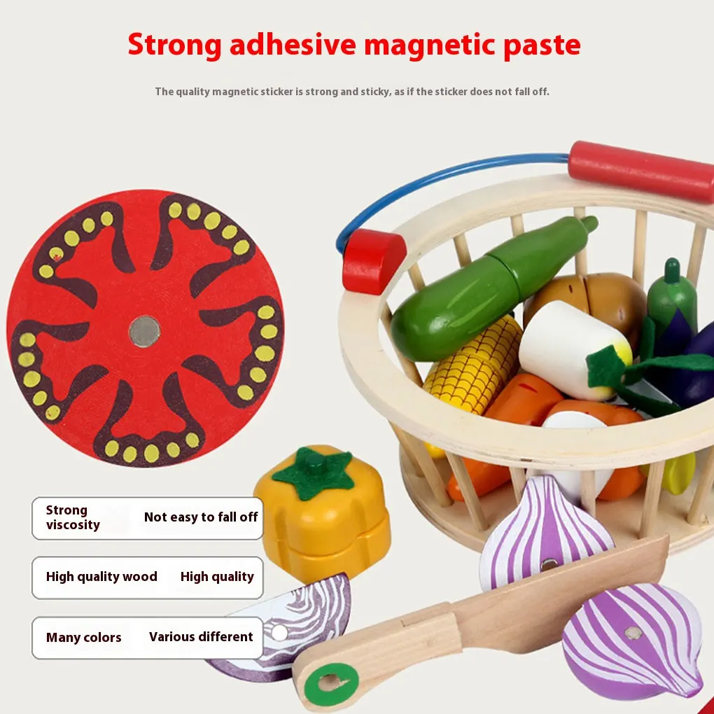 Wooden Fruit Cutting Toy For Boys Girls Kitchen Game Accessories Set Kids Wooden Kitchen Accessories