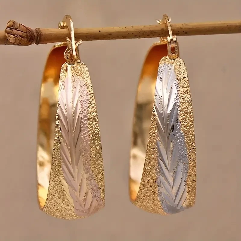 Cross-border New Earrings Hot Sale Simple and Exquisite Gold Earrings First Jewelry Women's Earrings