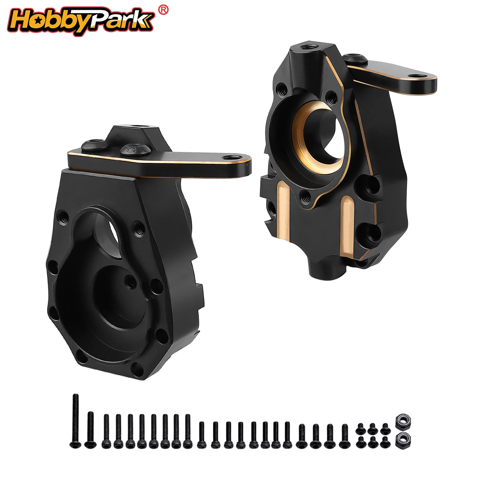 HobbyPark Heavy Brass Steering Knuckles Portal Housings Inner Front for Traxxas TRX4 Weight Upgrades Parts Fit TRX-6