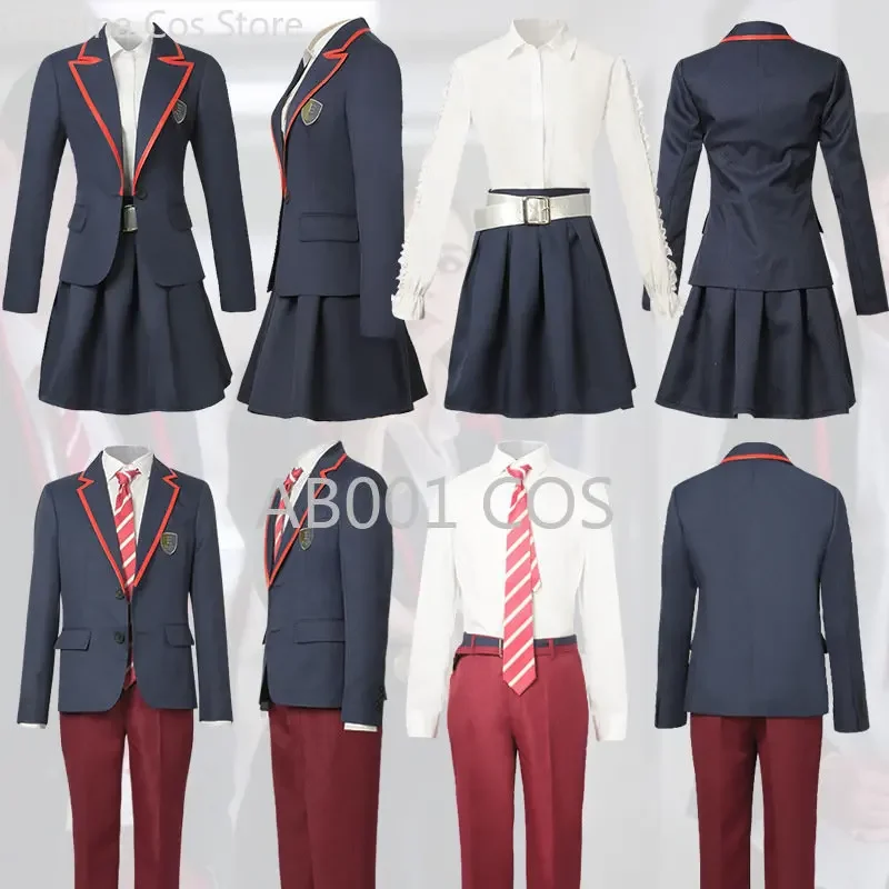 

TV Series Elite High School Uniform for Girls Boys Custom Made Male Female Jacket Pants Belt Tie Skirt Cosplay Costume