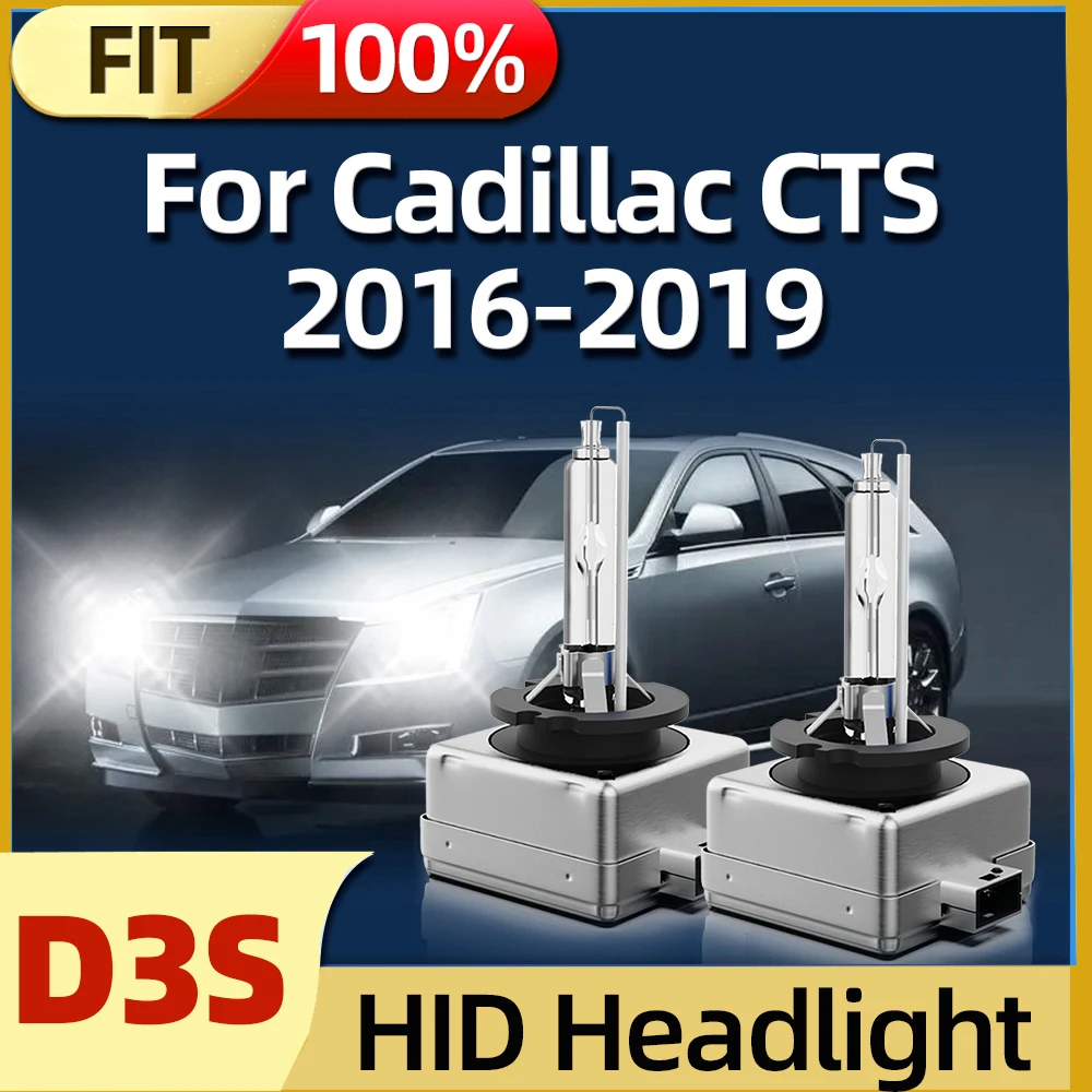 

Roadusn 2Pcs Car Light D3S Xenon HID Headlights 35W 6000K White High Low Beam Bulbs Fit For 2016 2017 2018 2019 Cadillac CTS