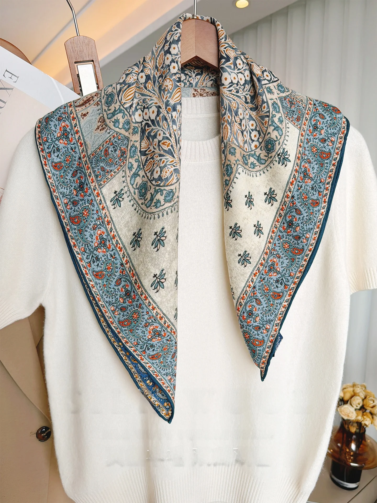 elegant-silk-wool-scarf-versatile-necktie-spring-fashion-soft-comfortable-double-sided-plant-floral-pattern-women's-scarf