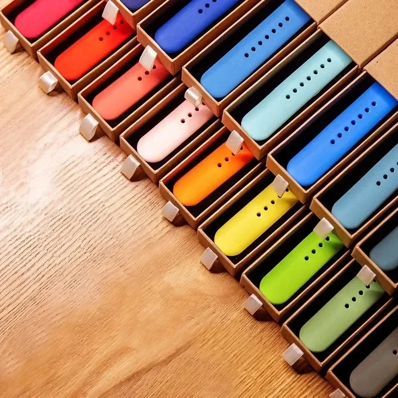 Silicone Strap For Apple Watch Band 44mm 40mm 45mm 41mm 42mm 44 45 mm correa bracelet iwatch series 7 8 se 3 5 6 9 Ultra 2 49mm