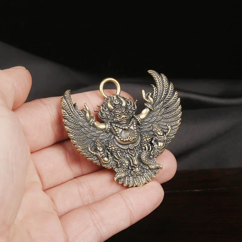 Copper Tibetan Style Golden Winged Roc Bird Pendant Tibetan Handmade Accessory Waist Hanging Pendant Bronze Ware Buddhist Good