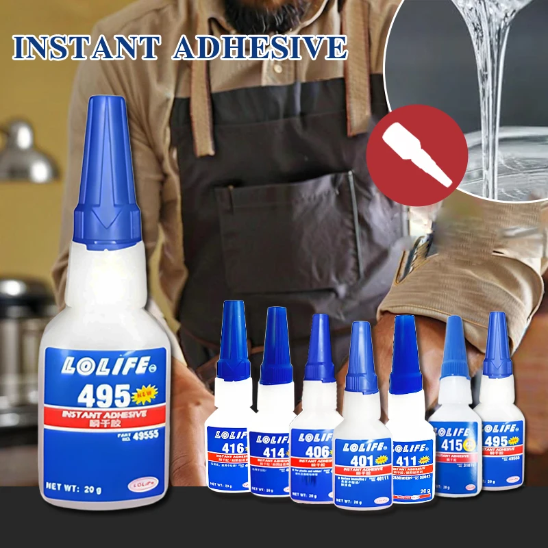لاصق فوري 401 406 495 411 414 416 غراء فائق عديم اللون عالي الأداء مقاوم للحرارة لجميع الأغراض لاصق سريع الجفاف #1