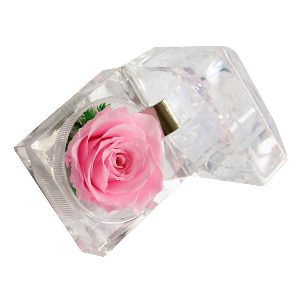 

1pcs Acrylic Box Preserved Roses Artificial Red Rose Gifts Birthday Anniversary Eternity Flower Home Decoration Never Withered