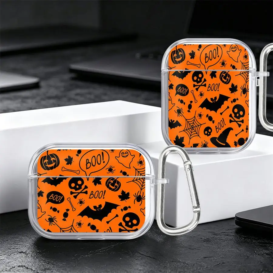 Monster Halloween Ghosts Clear Earphone Cases Cover Case For Airpods 5 1 3 Pro3 4 Pro2 2 Pro