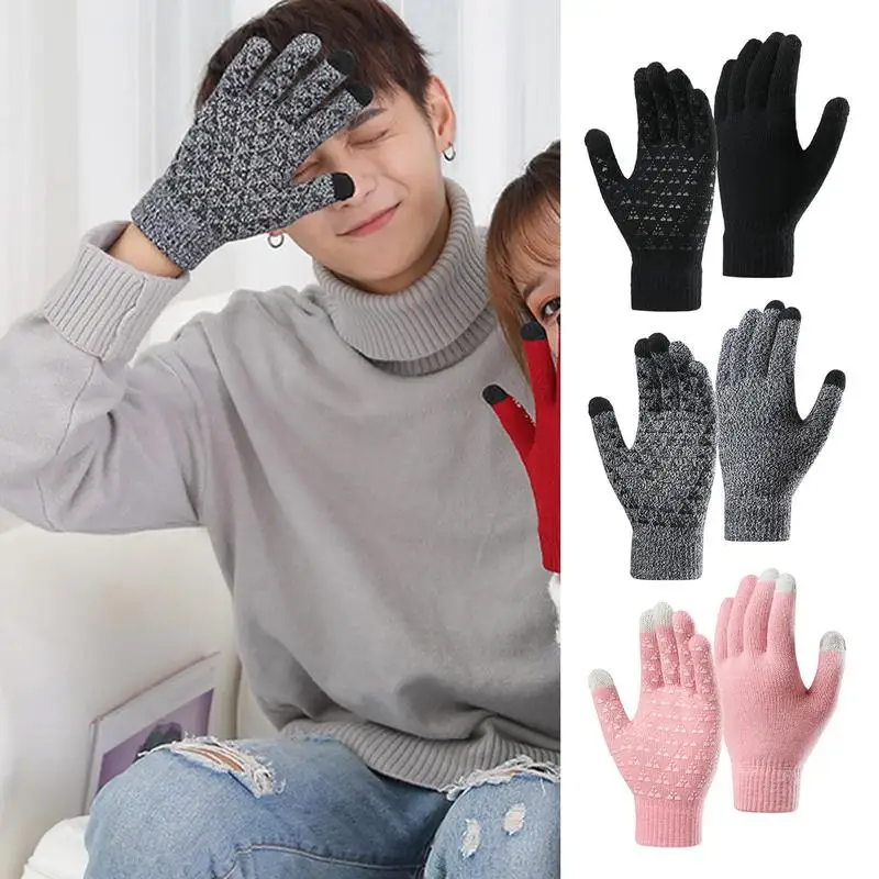 Knitted Gloves Touchscreen Gloves Cold Weather Thermal Warm Gloves Cold Weather Thermal Warm Gloves Warm Knit Gloves Touchscreen