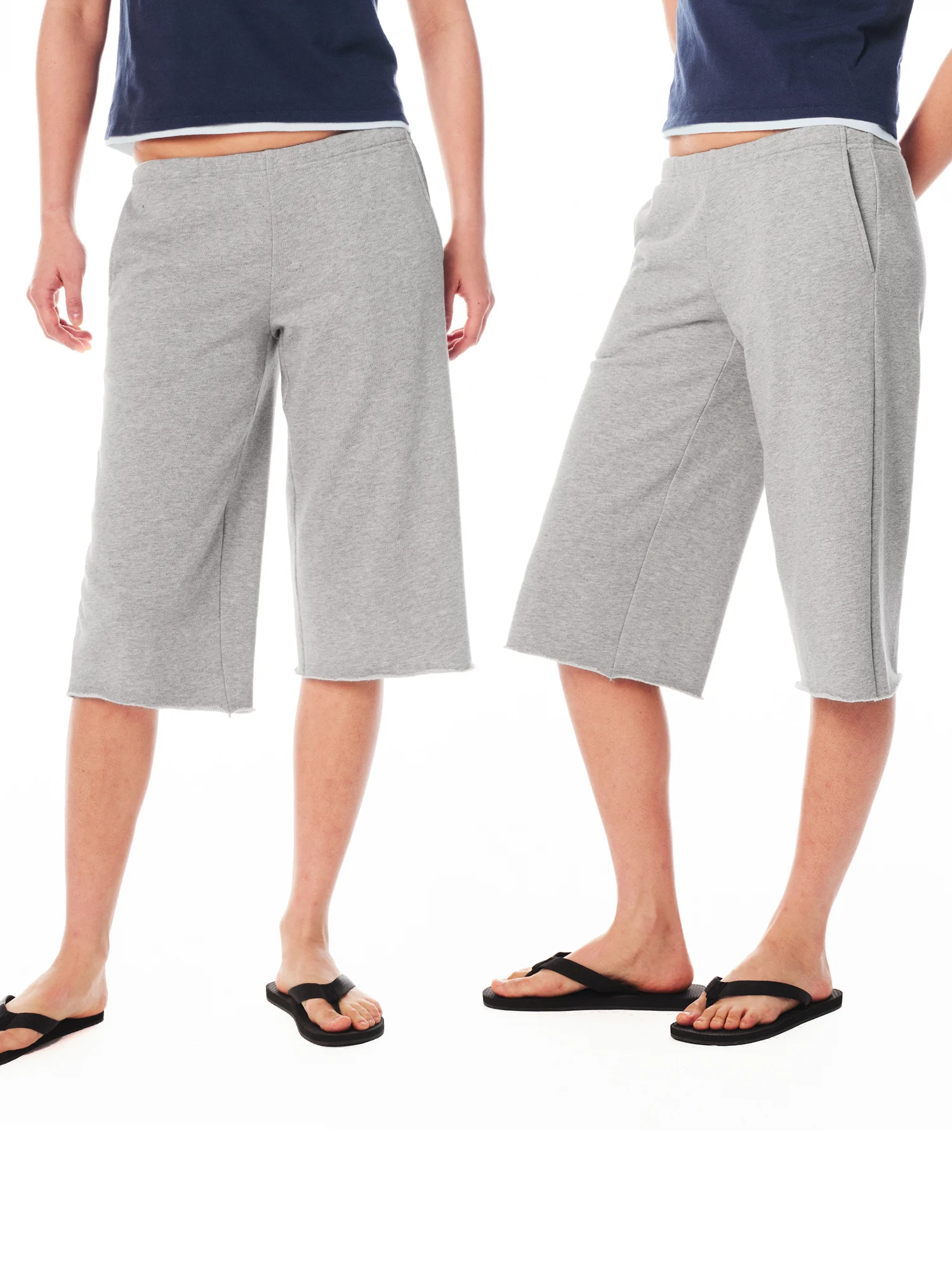 Low Waist Cotton Elastic Waist Straight Leg Pure Cotton Sweatpants Mid-Length Casual Trousers for Women Breathable Comfortable