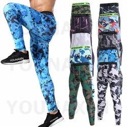 Men Leggings Skinny Long Pants Running Yoga Sports Gym Fitness Boy Training Basketball Base Layer Camouflage Trousers Quick Dry