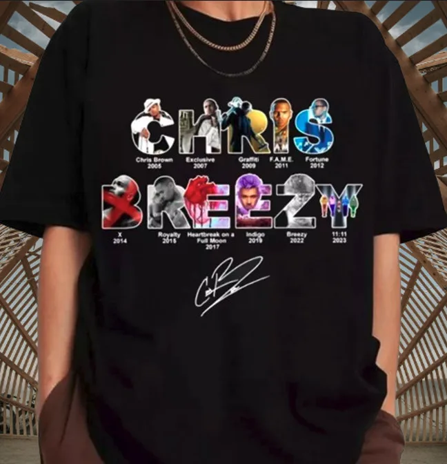 

Футболка Chris Brown 11 2024 Tour Fan Concert 11: 11 Новый горячий подарок Музыка Черный