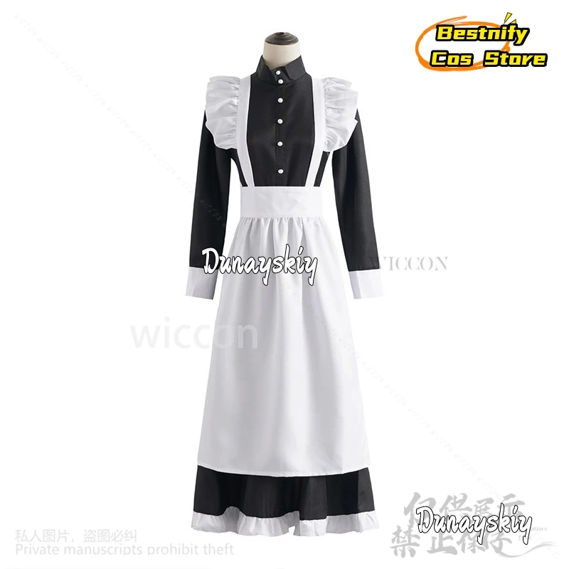 Anime Alien Stage Cosplay Mizi Costume  Black White Maid Dress Lolita Wigs For Halloween Christmas Women Role Play Customized