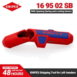 KNIPEX 16 95 02 SB Universal Stripping Tool for Left-handers Wire Stripper with Bending Handle Access in Confined Areas