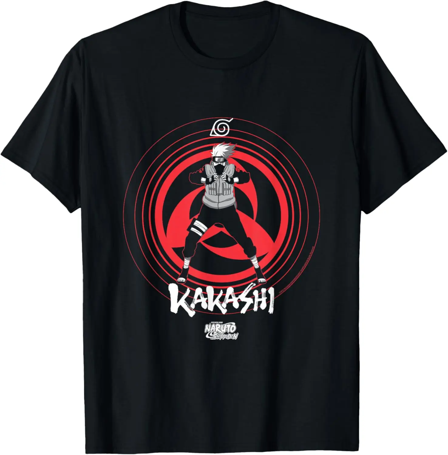 Camiseta de anime con el símbolo de los ojos de Kakashi de Naruto Shippuden, tallas S-6XL
