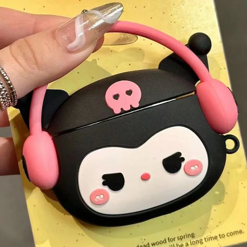 Милый Sanrio Kuromi My Melody Мультяшные Airpods чехол Kawaii Apple AirPodspro 1 2 3 Аниме противоударный защитный рукав подарок для девочек игрушка