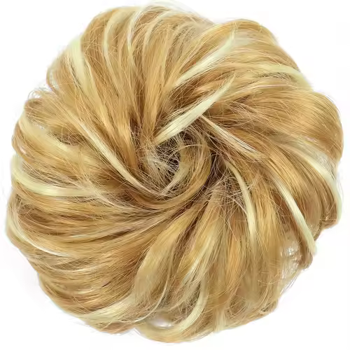 Azqueen Synthetic Messy Bun Chignon Donut Gary Brown Color Hair Bun Pad Elastic Hair Rope Rubber Band Hair Extensions - Image 15