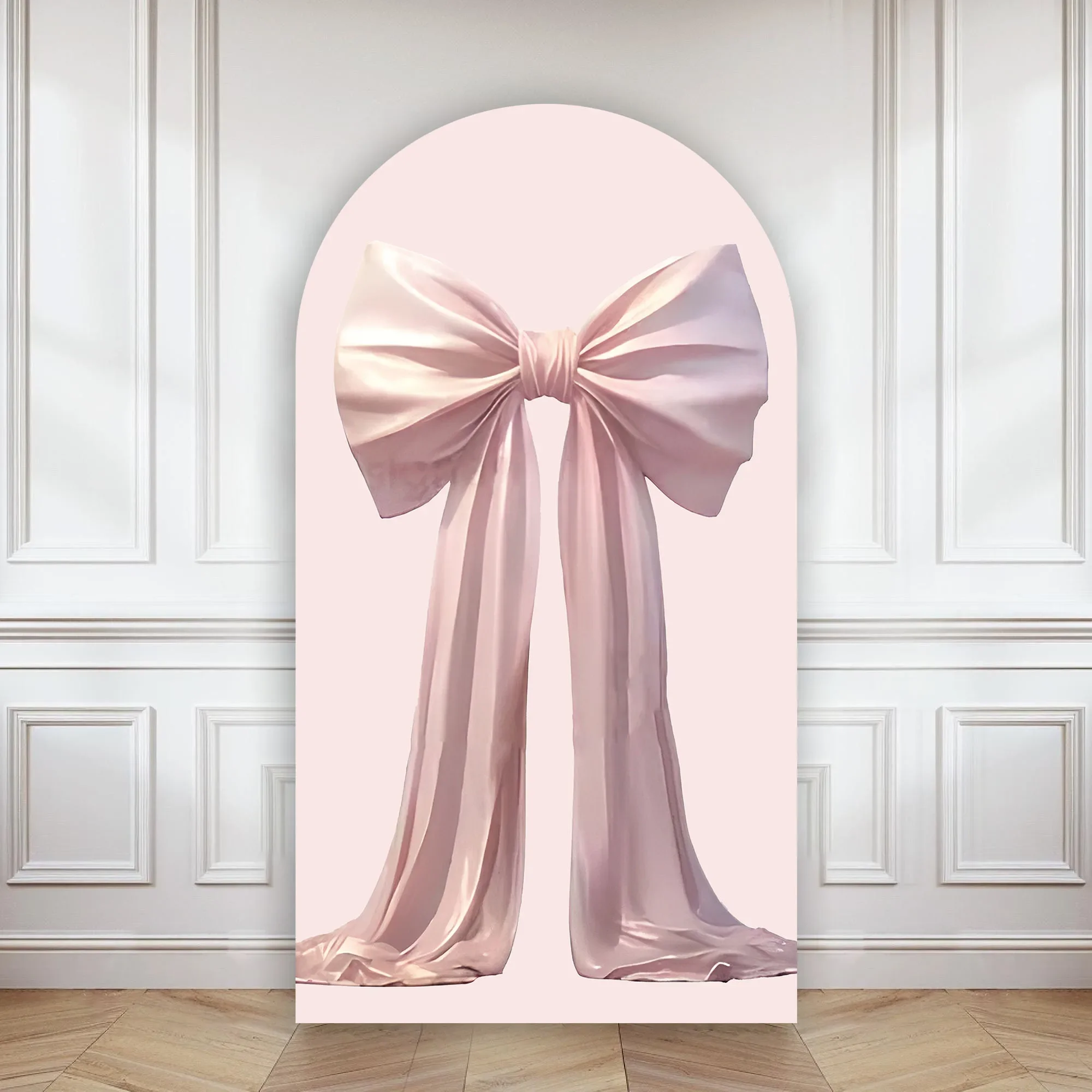 VIKAMA – couverture de fond arquée avec nœud papillon rose, pour décoration de fête d'anniversaire de princesse fille, arrière-plan de photographie pour réception-cadeau pour bébé