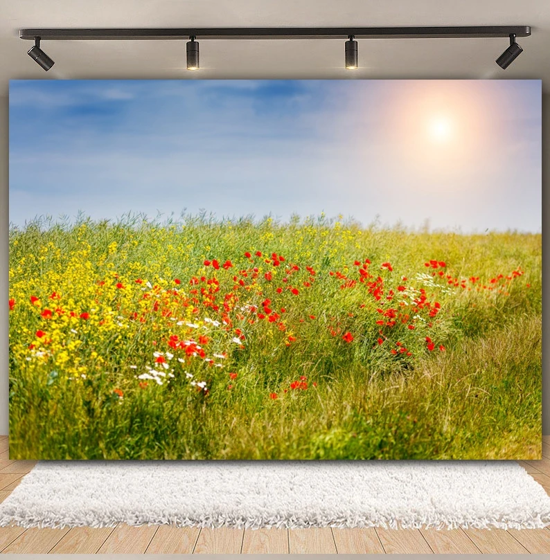 Spring Landscape Backdrop For Photography Green Forest Tree Garden Park Flowers Baby Portrait Background Decor Photo Studio Prop