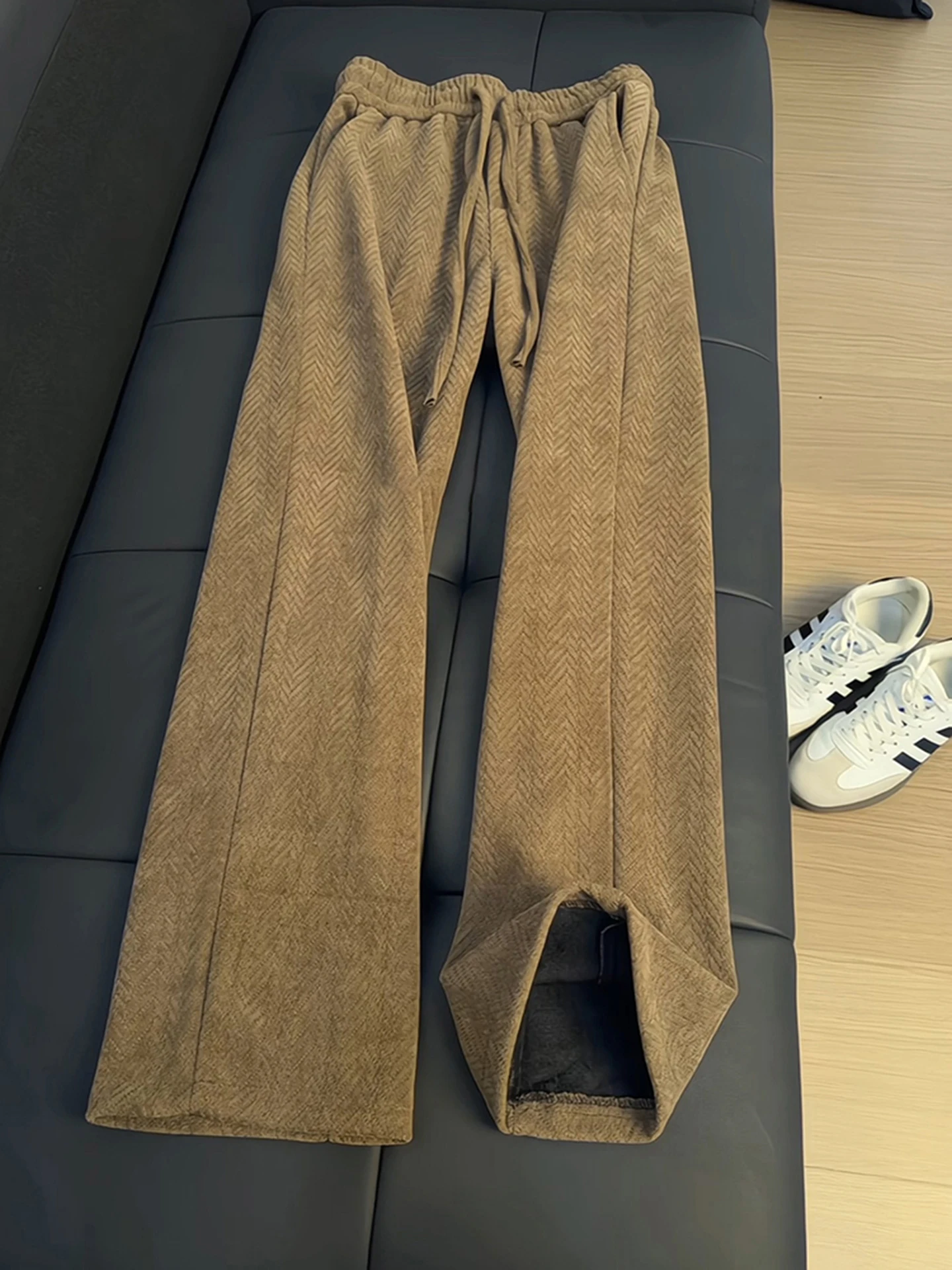 

Мужские зимние брюки American Sle с меховой подкладкой, свободного кроя, прямые, повседневные, с узором «пшеничный колос», спортивные, удобные