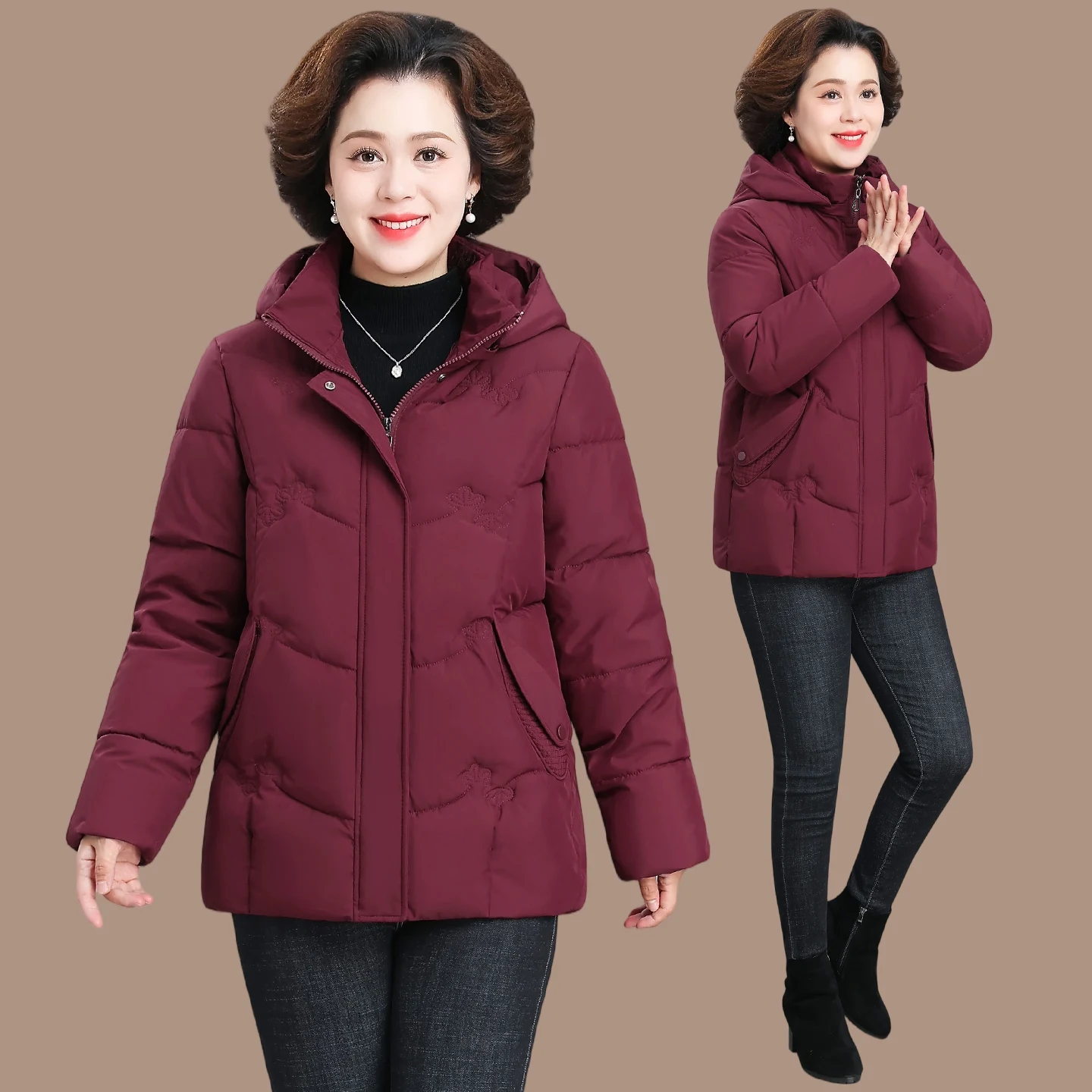 

Утепленное хлопковое пальто для женщин, зимнее, теплое, ветрозащитное, модное, для женщин среднего возраста и мам.