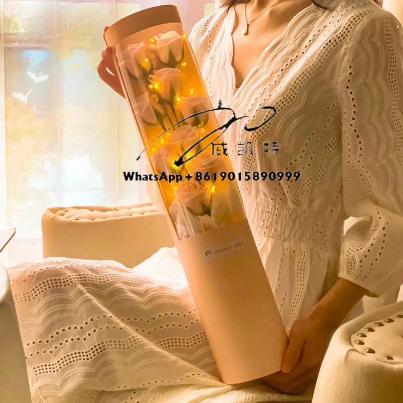 

Soap Bouquet Cross Border Soap Flower Gift Box Cuddle Bucket Christmas Valentine's Day Gift Perpetual Flower Rose Wholesale