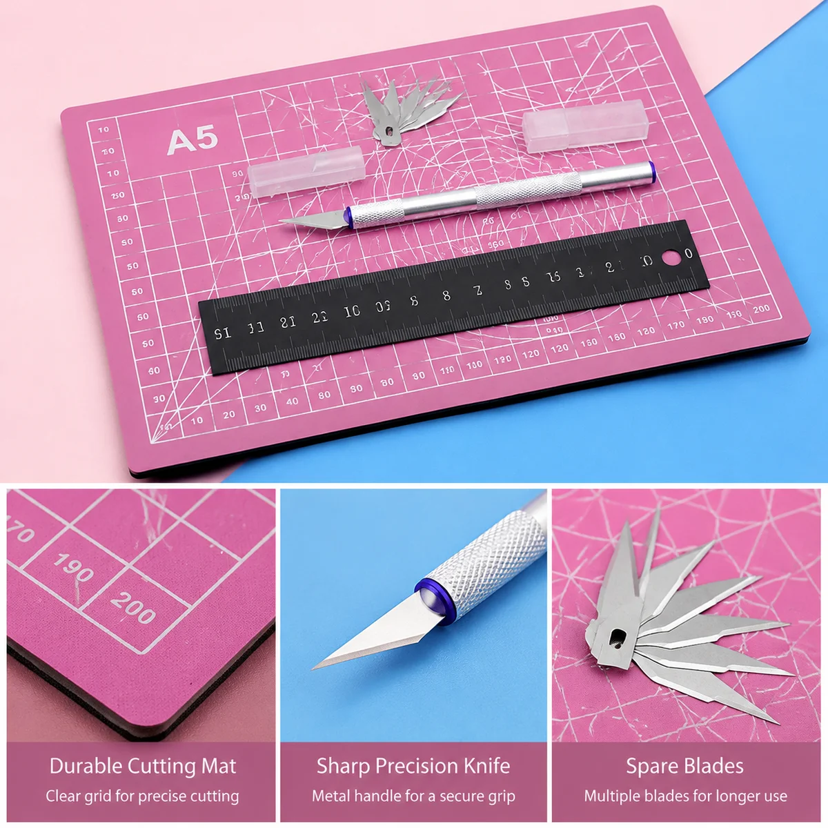 ชุดเครื่องมือตัดละเอียด A5 สีช - Cutting Mat Self Heal บทวิจารณ์และราคา
