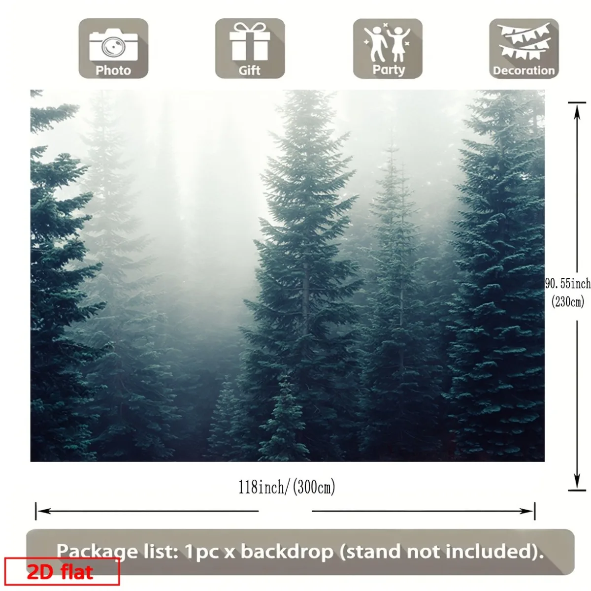 Atmospheric Forest Tapestry Misty Woodland Evergreen Pine Trees Nature Art Boho Decor Wall Hanging Bedroom Living Room Home Deco
