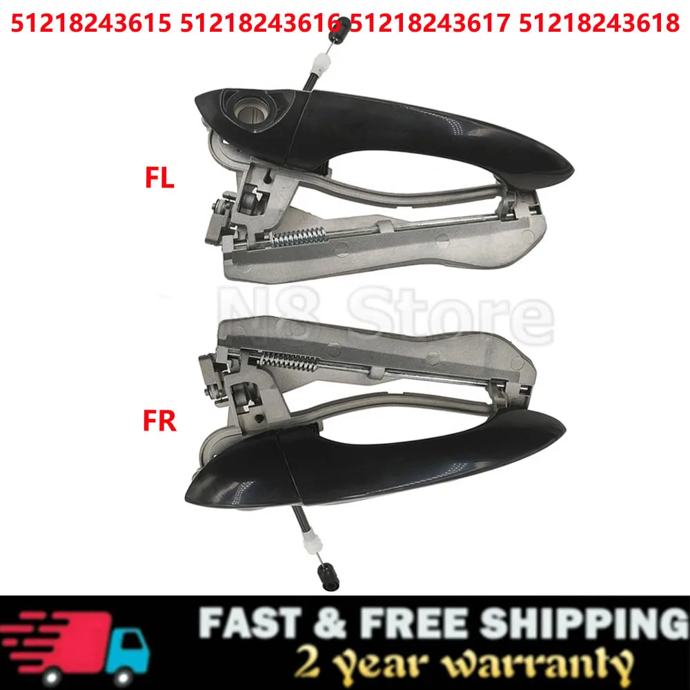 Front Left Right Door Handle Carrier & Handle Kit Set For BMW X5 Off-Road E53 51218243615 51218243616 51218243617 51218243618